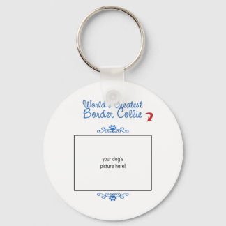 Custom Photo! Worlds Greatest Border Collie Keychain
