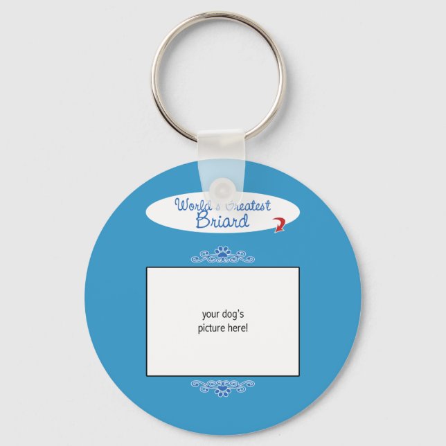 Custom Photo! Worlds Greatest Briard Keychain (Front)