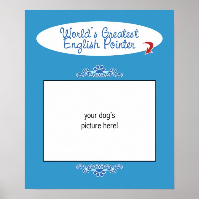 Custom Photo! Worlds Greatest English Pointer Poster (Front)
