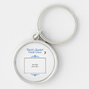 Custom Photo! Worlds Greatest Great Dane Keychain