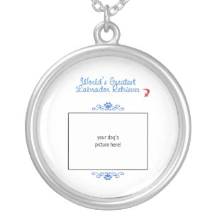Custom Photo! Worlds Greatest Labrador Retriever Silver Plated Necklace