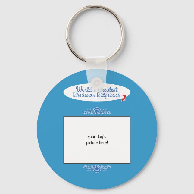 Custom Photo! Worlds Greatest Rhodesian Ridgeback Keychain (Front)