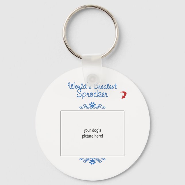 Custom Photo! Worlds Greatest Sprocker Keychain (Front)
