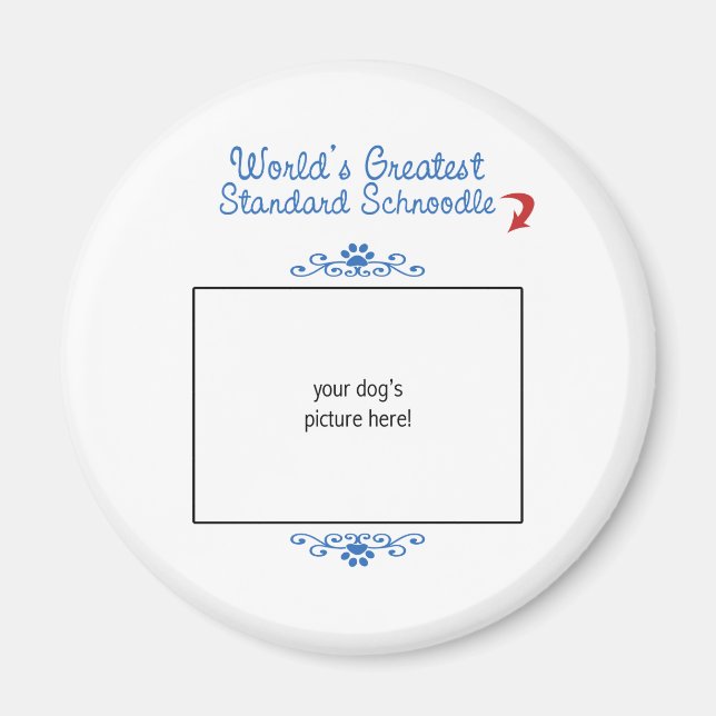 Custom Photo! Worlds Greatest Standard Schnoodle Magnet (Front)