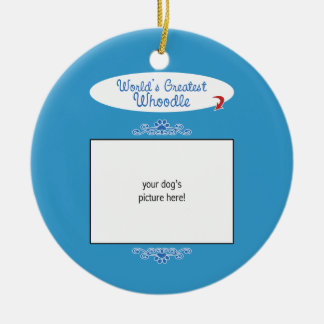 Custom Photo! Worlds Greatest Whoodle Ceramic Ornament