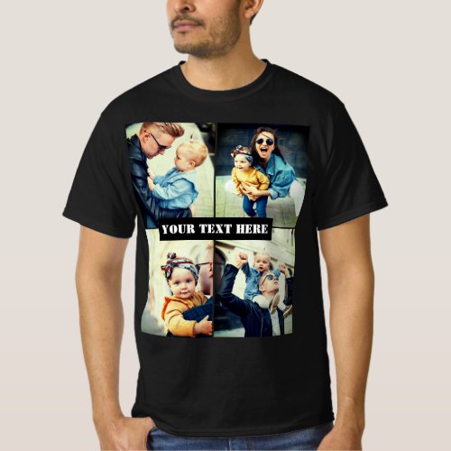 Custom photo x4 and personalized text T_Shirt