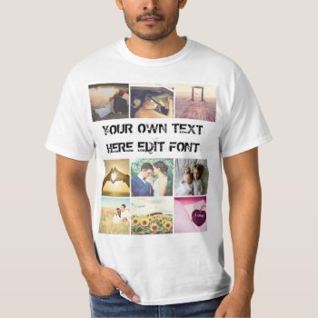 Custom Photo X9 And Your Own Text T-shirt by CustomizePersonalize at Zazzle
