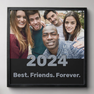 Custom Photo, Year & Text BFF Peel And Stick Photo Tile