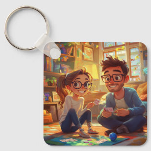 Custom Photo & Year Wedding Anniversary Couples Keychain