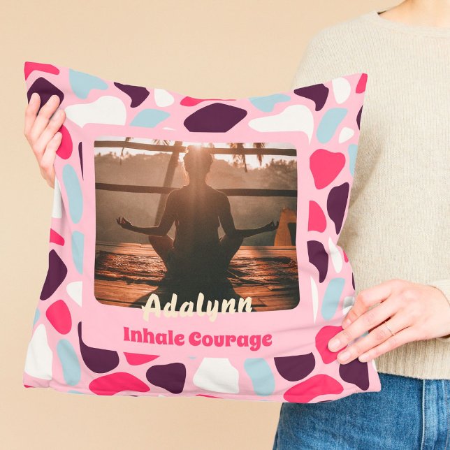 Custom Photo Yoga Lover Teacher Mom Women Gift Throw Pillow (Custom Photo Yoga Lover Teacher Mom Women Gift)