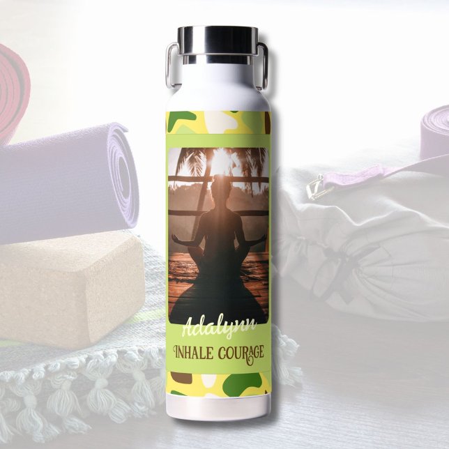 Custom Photo Yoga Lover Teacher Mom Women Gift Water Bottle (Custom Photo Yoga Lover Teacher Mom Women Gift)