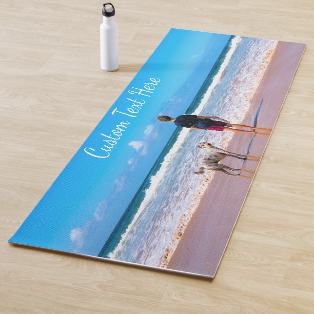 Custom Photo Yoga Mat Your Pet Photos with Text (In Situ)