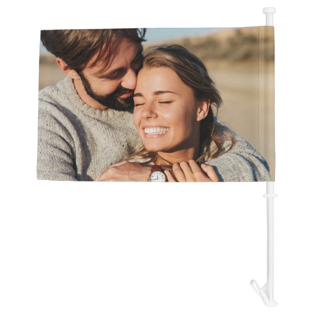 Custom Photo Your Own 2 Images Double Sided  Car Flag (Back)