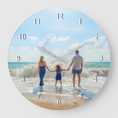 Custom Photo _ Your Own Design _ Summer _ Family Large Clock