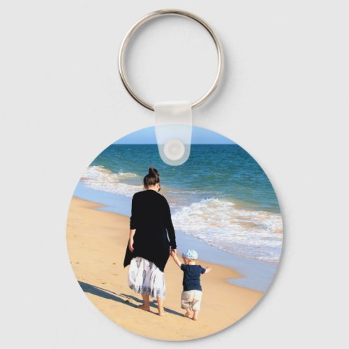Custom Photo _ Your Own Design _ With MOM  Keychain