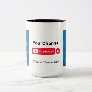 Custom Photo Youtube Channel Name Two-Tone Coffee Mug