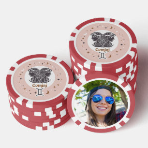 Custom Photo Zodiac Sign Gemini Poker Chips