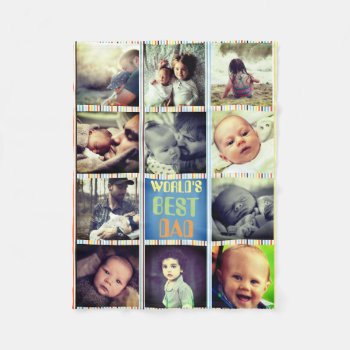 Custom Photograph Collage And Text Fleece Blanket by CustomizePersonalize at Zazzle
