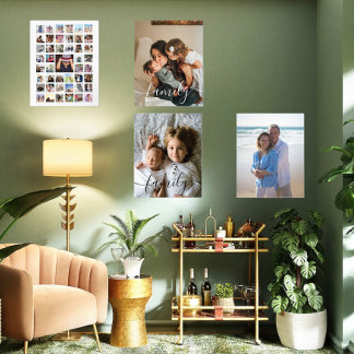 Custom Photograph Collage Family Wall Art Sets