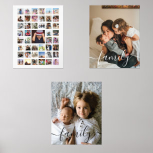 Custom Photograph Collage Family Wall Art Sets