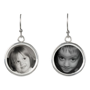 Custom Photograph Drop Earrings with Your Images