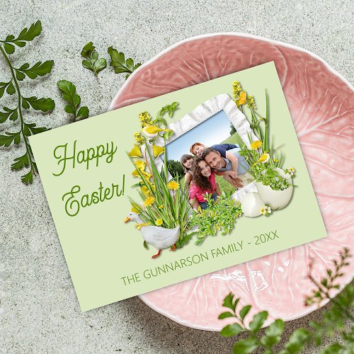 Custom Photograph Frame Happy Easter Greeting Holiday Card