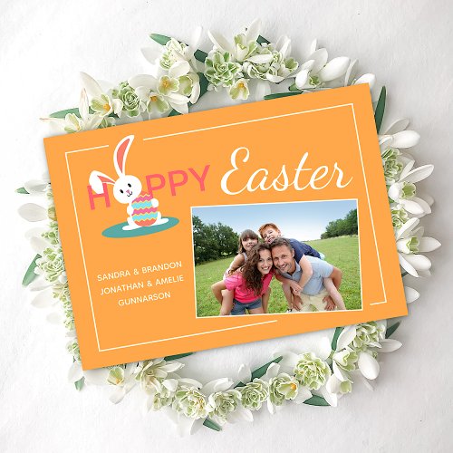 Custom Photograph Happy Easter Bunny Easter Holiday Card