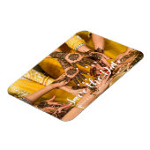 custom photograph Indian henna save the date Magnet (Left Side)