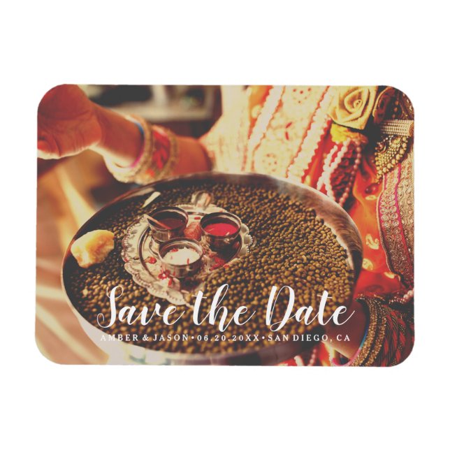 custom photograph Indian wedding save the date Magnet (Horizontal)