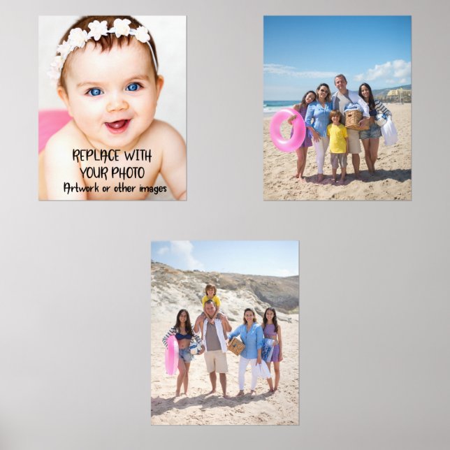 Custom photograph or artwork  wall art sets (Front)