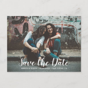 Custom Photograph romantic modern Save the Date Announcement Postcard