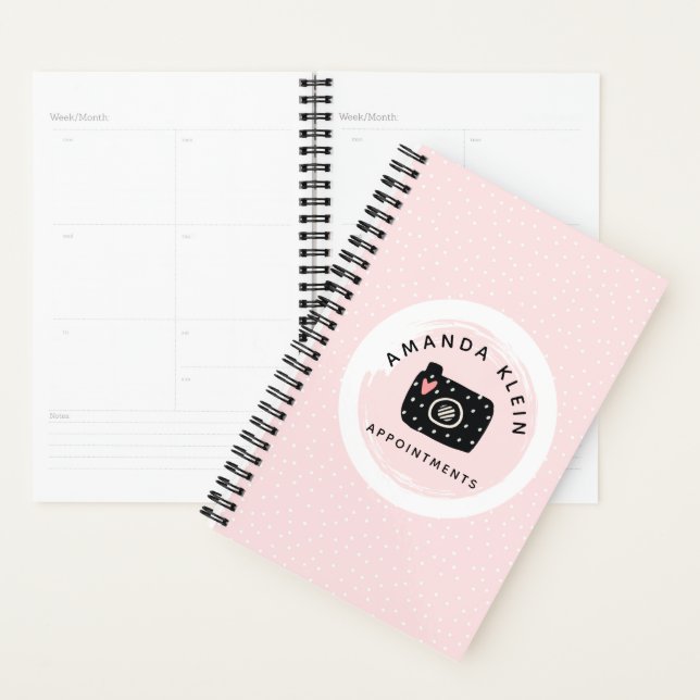 Custom Photographer Camera Logo Appointment Book Planner (Display)