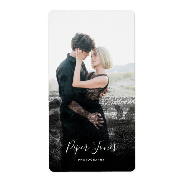 Custom Photography Black Abstract Photographer Label (Front)