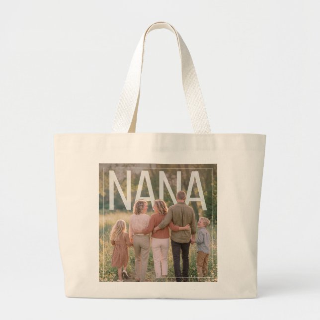 Custom PhotoPop Nana Large Tote Bag (Front)