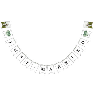 Custom Photos and Letters Elegant Botanical Bunting Flags