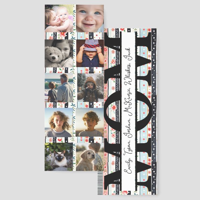 Custom photos and names shabby chic personalized bookmarks (Front & Back)