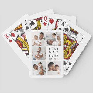 Custom Photos Best Dad Ever Poker Cards