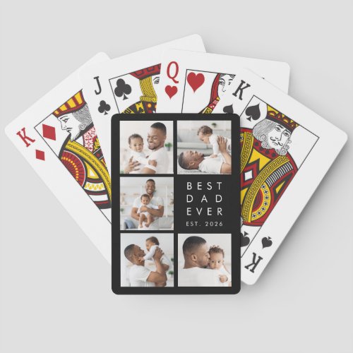 Custom Photos Best Dad Ever Poker Cards