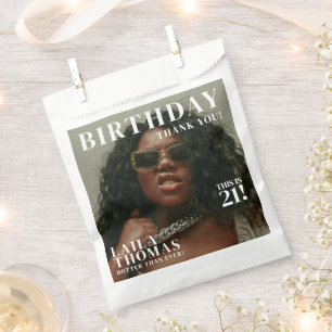 Custom Photos Birthday Party Magazine Cover Favor Bag