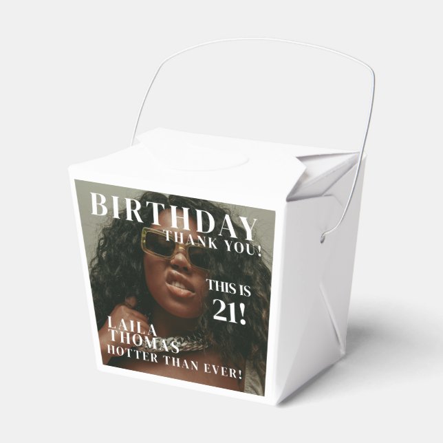 Custom Photos Birthday Party Magazine Cover Favor Boxes (Front Side)