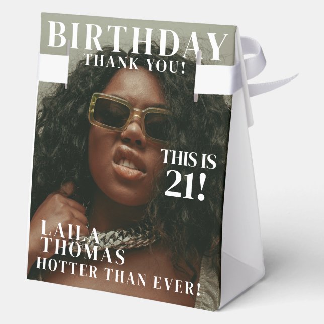 Custom Photos Birthday Party Magazine Cover Favor Boxes (Back)