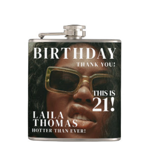 Custom Photos Birthday Party Magazine Cover Flask