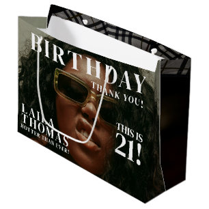 Custom Photos Birthday Party Magazine Cover Large Gift Bag