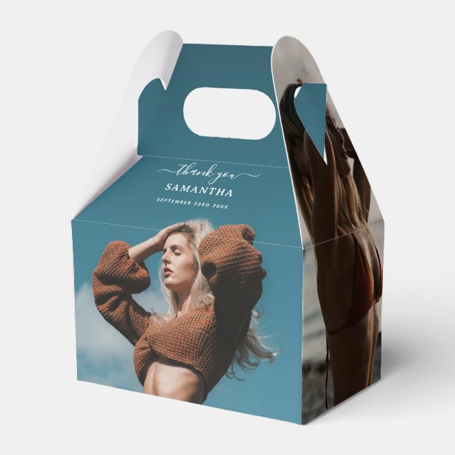 Custom Photos Birthday Party Selfie Picture Favor Boxes (Front Side)