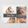 Custom Photos Chalkboard Birth Date Baby Shower Thank You Card
