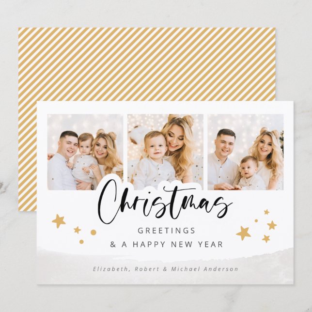 Custom Photos Christmas Holiday Greeting Card (Front/Back)
