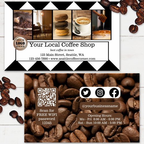 Custom Photos Coffee Beans Business Card