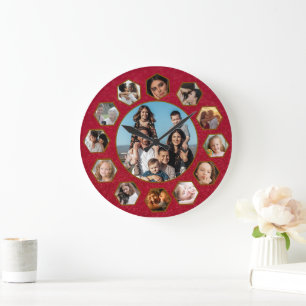 Custom Photos Collage Clock   Gift for Christmas