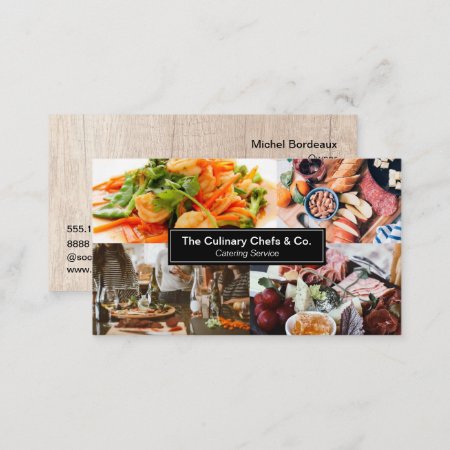 Custom Photos Full Service Catering Business Business Card