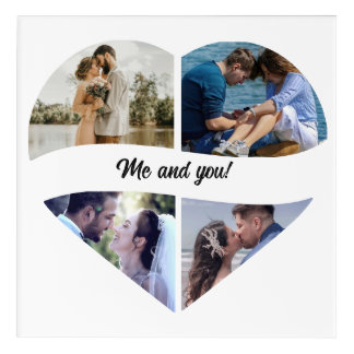 Custom Photos in Heart | Anniversary Gift Acrylic Print